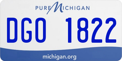 MI license plate DGO1822