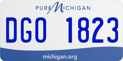 MI license plate DGO1823
