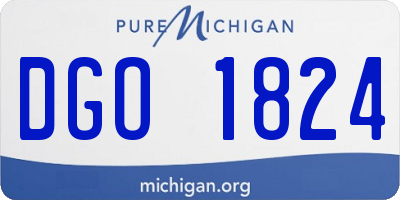 MI license plate DGO1824