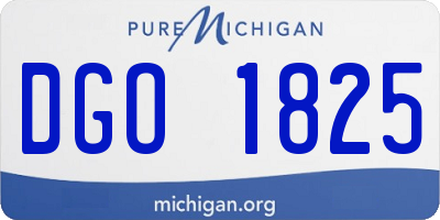 MI license plate DGO1825