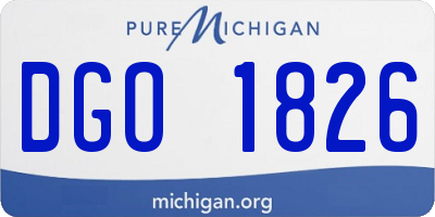 MI license plate DGO1826
