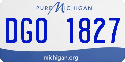 MI license plate DGO1827