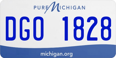MI license plate DGO1828