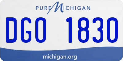 MI license plate DGO1830