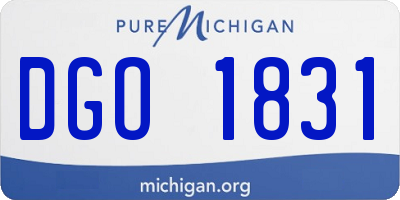 MI license plate DGO1831