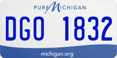 MI license plate DGO1832