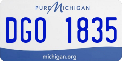 MI license plate DGO1835