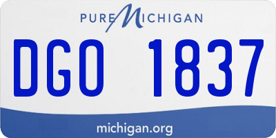 MI license plate DGO1837