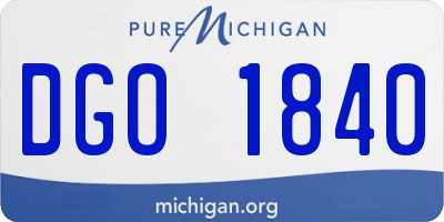 MI license plate DGO1840