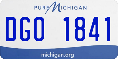MI license plate DGO1841