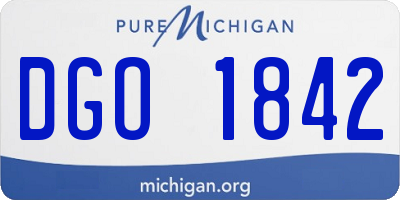 MI license plate DGO1842