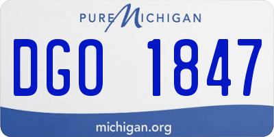 MI license plate DGO1847