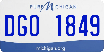 MI license plate DGO1849