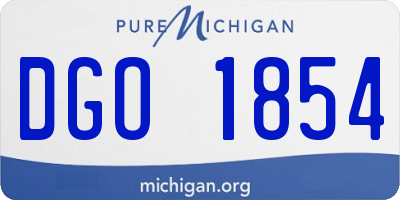 MI license plate DGO1854
