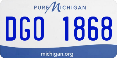 MI license plate DGO1868