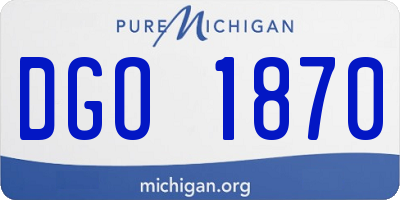 MI license plate DGO1870