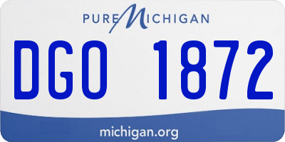 MI license plate DGO1872