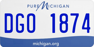 MI license plate DGO1874