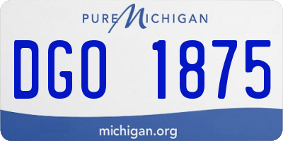 MI license plate DGO1875