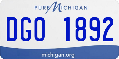 MI license plate DGO1892