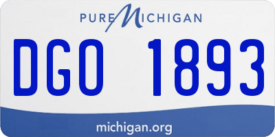 MI license plate DGO1893