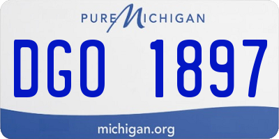 MI license plate DGO1897
