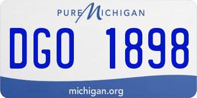 MI license plate DGO1898