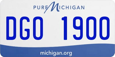 MI license plate DGO1900