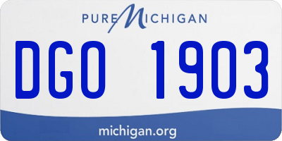 MI license plate DGO1903