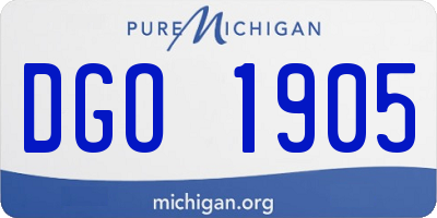 MI license plate DGO1905