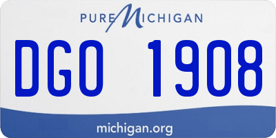MI license plate DGO1908