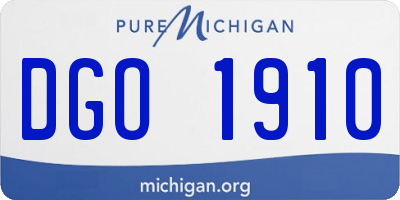 MI license plate DGO1910