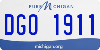 MI license plate DGO1911