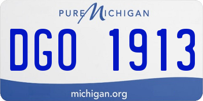 MI license plate DGO1913