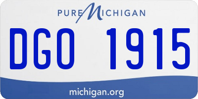 MI license plate DGO1915