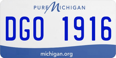 MI license plate DGO1916