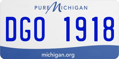 MI license plate DGO1918