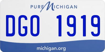 MI license plate DGO1919