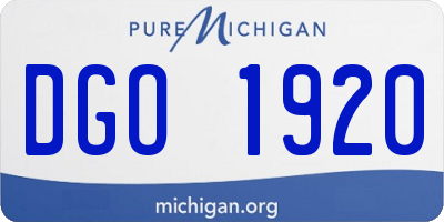 MI license plate DGO1920