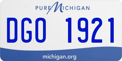 MI license plate DGO1921