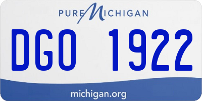 MI license plate DGO1922