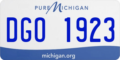MI license plate DGO1923