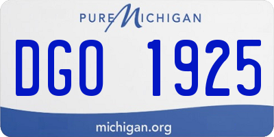 MI license plate DGO1925