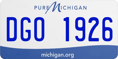 MI license plate DGO1926