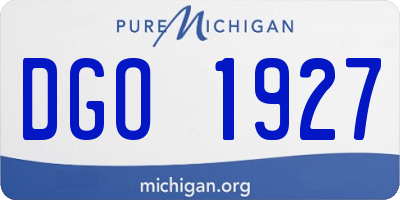 MI license plate DGO1927
