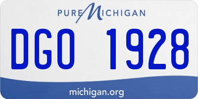 MI license plate DGO1928