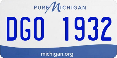 MI license plate DGO1932
