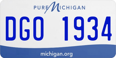 MI license plate DGO1934