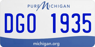 MI license plate DGO1935