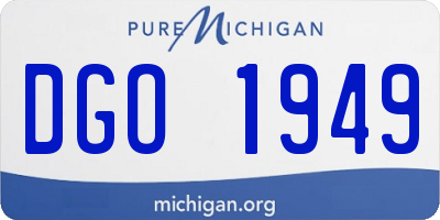 MI license plate DGO1949